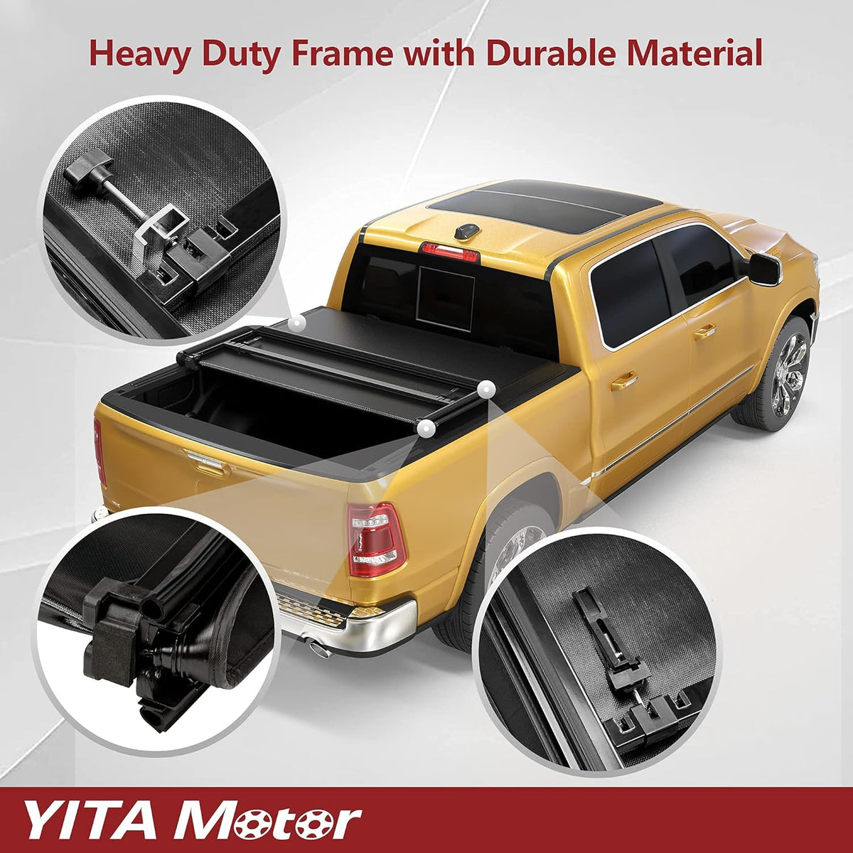 Soft Tri-fold Truck Bed Tonneau Cover for 2019-2022 Chevy Silverado/GMC Sierra 1500, 6.6 ft Bed P855