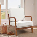 Black Linen Fabric Accent Armchair Set of 2 with Wooden Frame N895