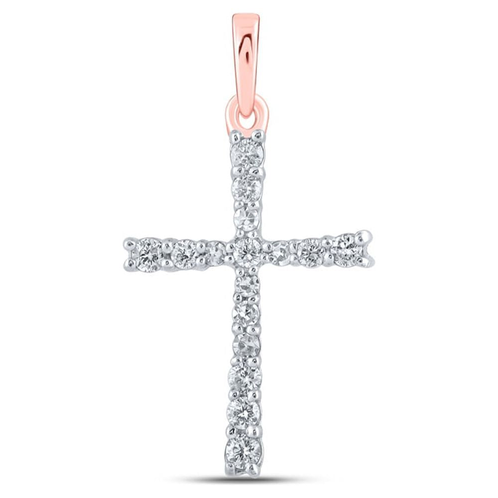 10kt Rose Gold Diamond Cross Pendant M741