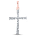 10kt Rose Gold Diamond Cross Pendant M741
