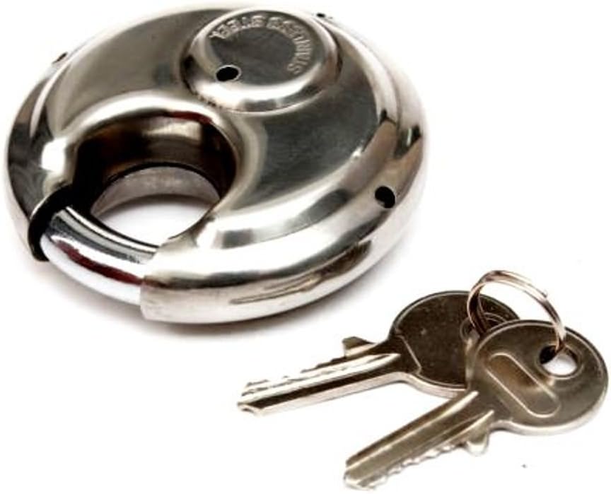 Pack of 24 Stainless Steel 70mm Round Disc Padlocks Keyed Alike with Shielded Shackle I5864