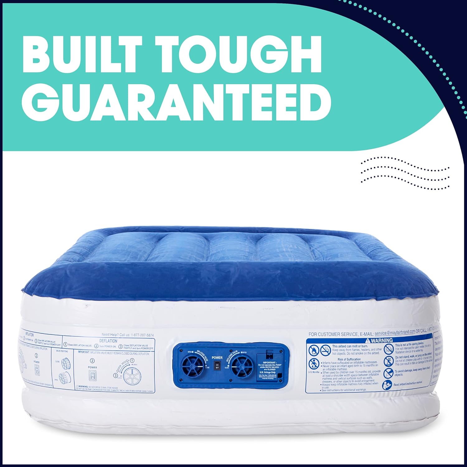 Luxury 13 Inflatable Twin Air Mattress with Built-in Dual Pump A556173