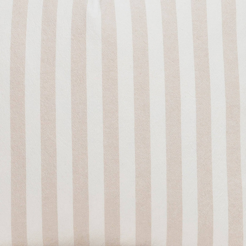 Cotton Blend Farmhouse Stripe Duvet and Shams Set (White/Tan - California King - 3 Piece) F332