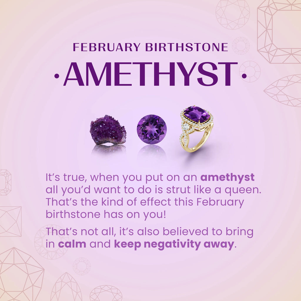 Amethyst with Diamond Halo Ring in 14K Rose Gold D278422