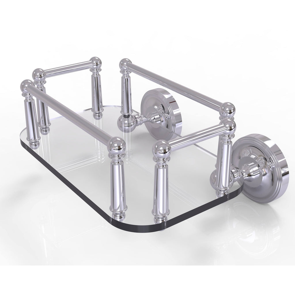 Antique Bronze Wall Mounted Glass Guest Towel Tray I57207