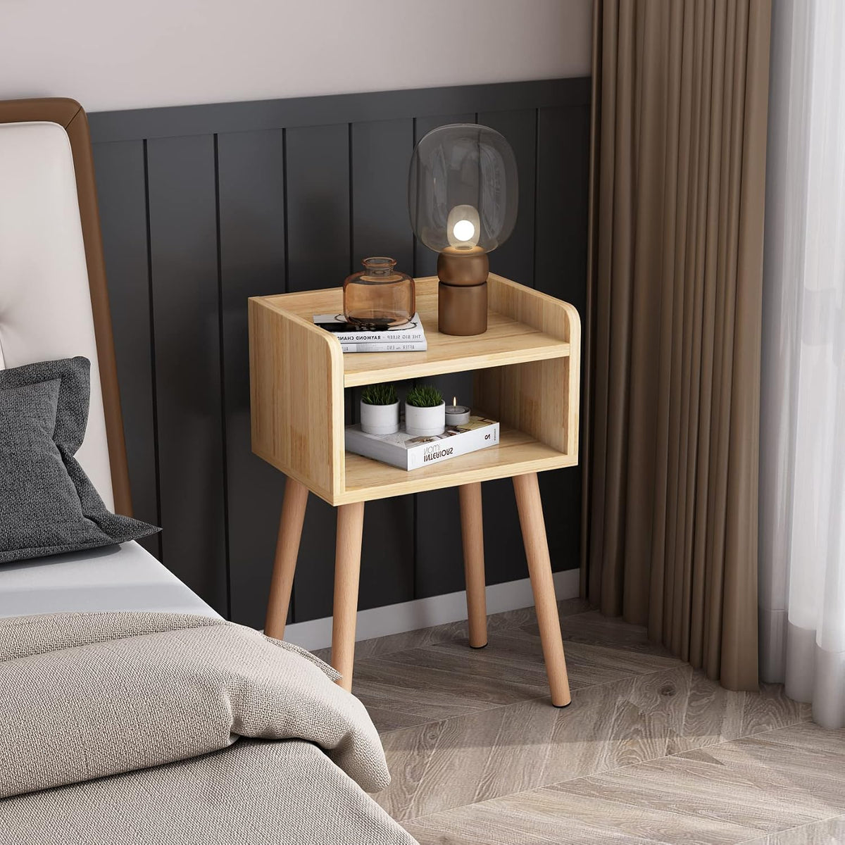 Solid Wood Night Stands Bedside Table Pack of 2 X740