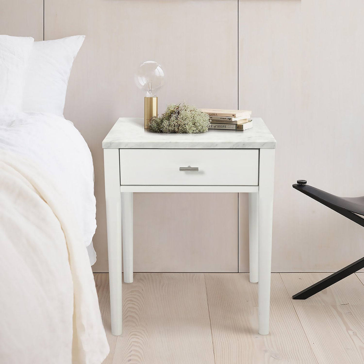 18x22 Square White Marble Side Table B85530