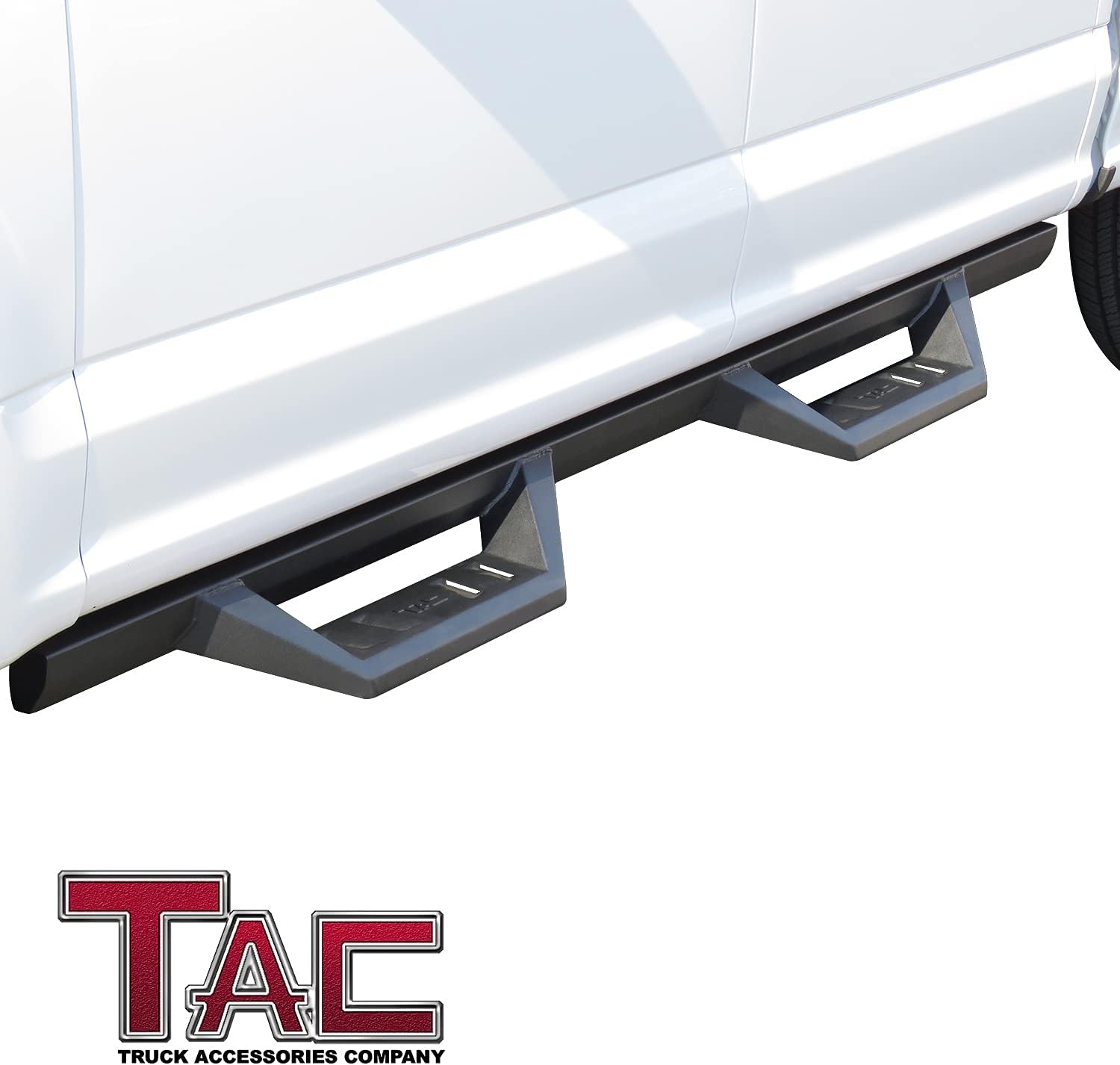 Black Fine Texture Truck Running Boards 2Pcs D78939