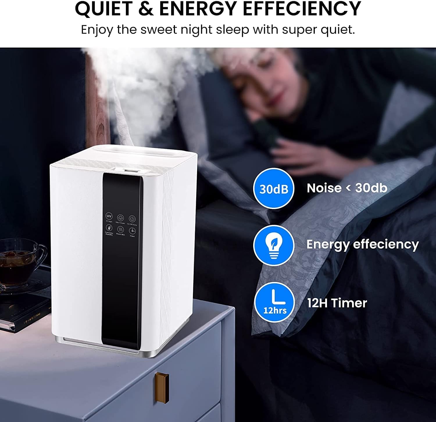 5L Cool and Warm Mist Top Fill Humidifier (White) P442