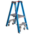 9 ft. Fiberglass Twin Step Ladder with Casters E31925