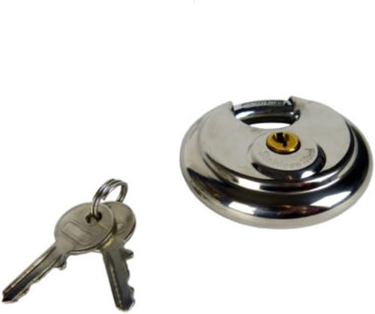 Pack of 24 Stainless Steel 70mm Round Disc Padlocks Keyed Alike with Shielded Shackle I5864