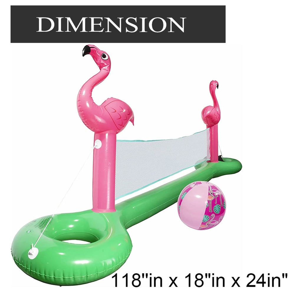 Inflatable Flamingo Pool Volleyball Net with Ball Set N850781