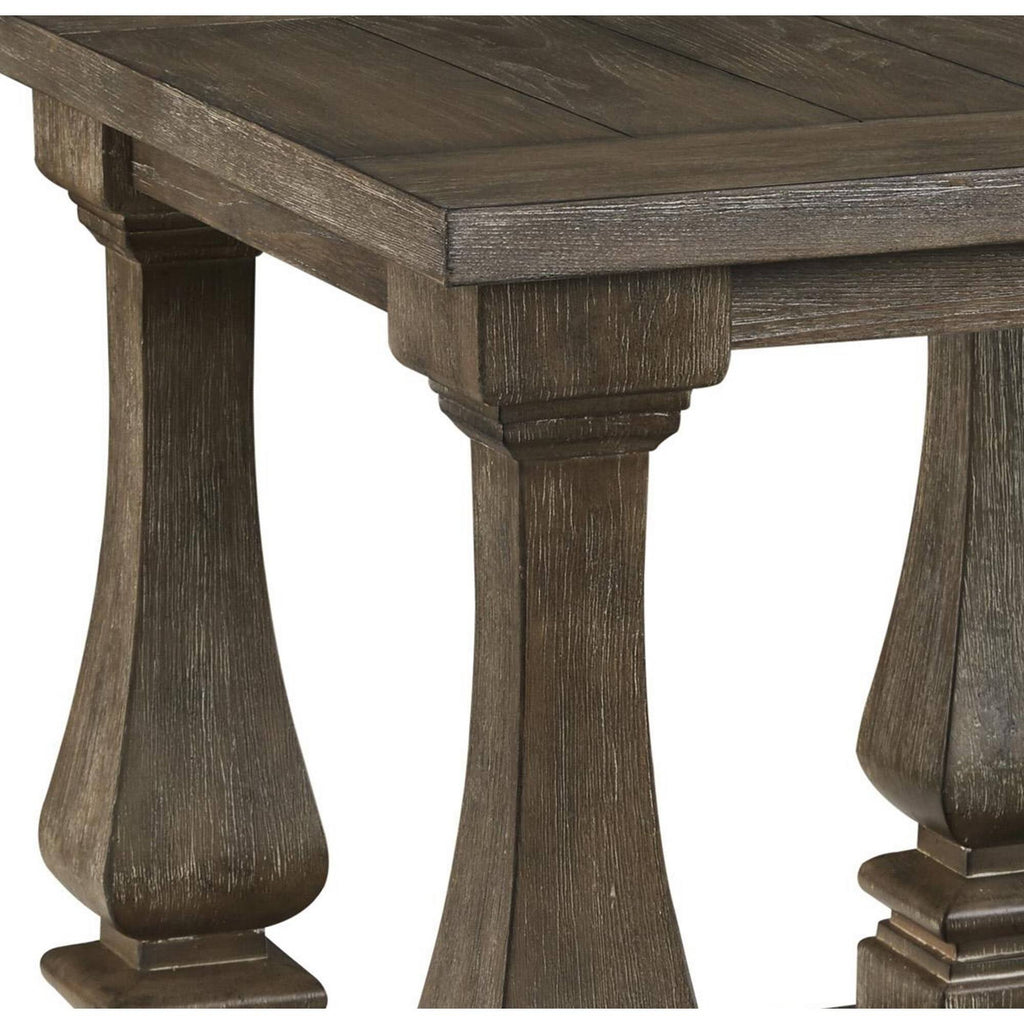 White and Brown End Table with Open Shelf H9804
