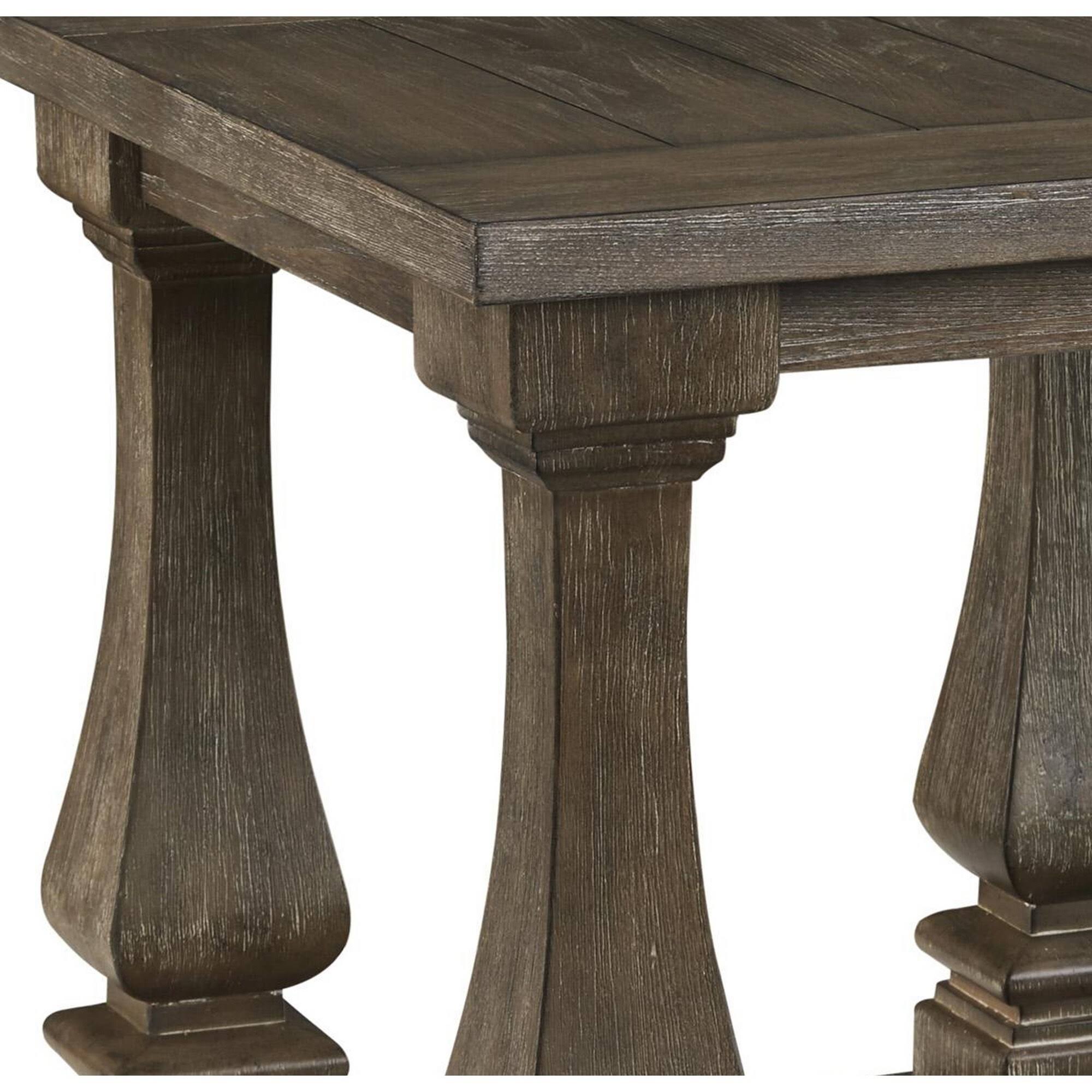 White and Brown End Table with Open Shelf H9804