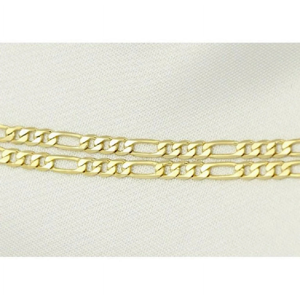 14K Bonded Gold Figaro Chain Necklace with Thai Elephant Charm O6241