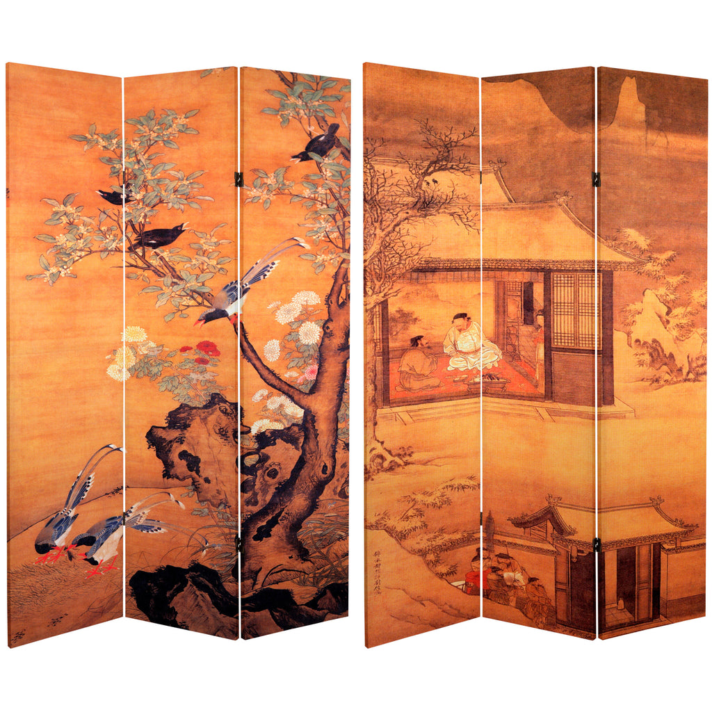 6 ft. Tall Double Sided Canvas Room Divider H7295
