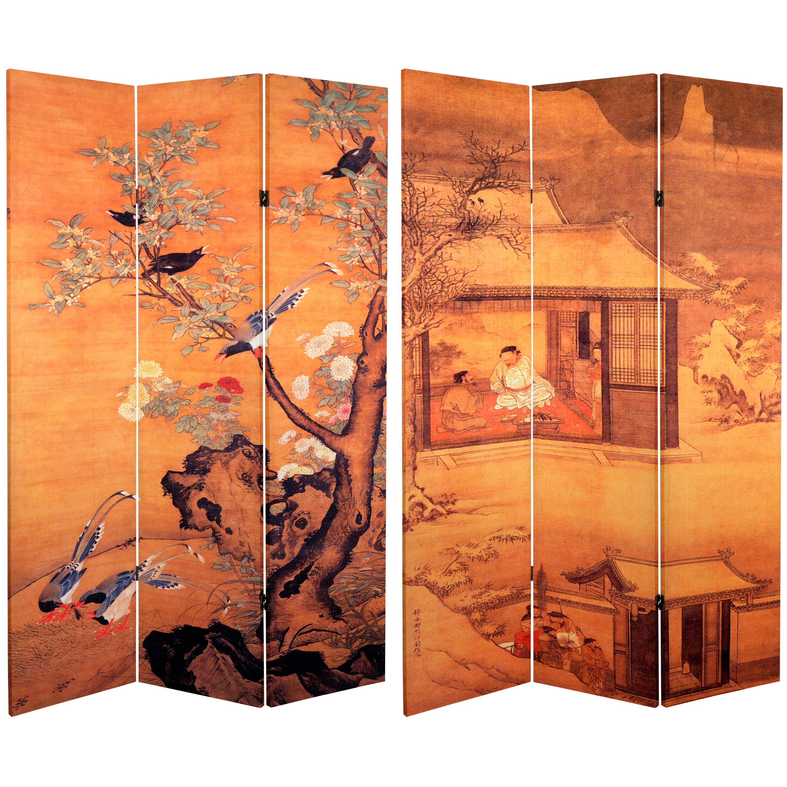 6 ft. Tall Double Sided Canvas Room Divider H7295