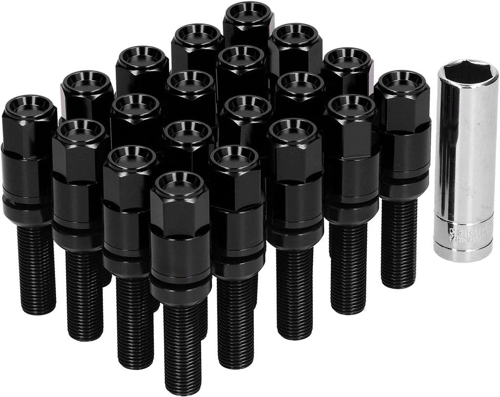 Extended Lug Bolts M14x1.5 Steel 28mm Thread with Sleeve, 20PCS O20115