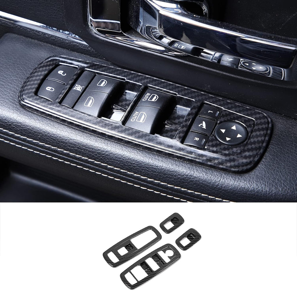 Carbon Fiber Window Lift Switch Cover Interior Button Trim Kit F532
