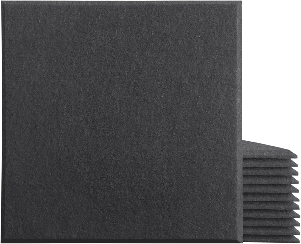 12 Pack Acoustic Panels, 12 X 12 X 0.4 Inch Brown Sound Absorbing Panel I371