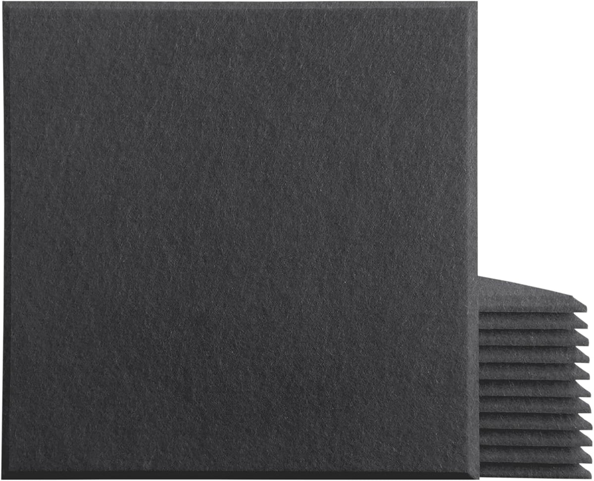 12 Pack Acoustic Panels, 12 X 12 X 0.4 Inch Brown Sound Absorbing Panel I371