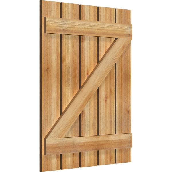 Rough Sawn Western Red Cedar Board-n-Batten Shutters S54866