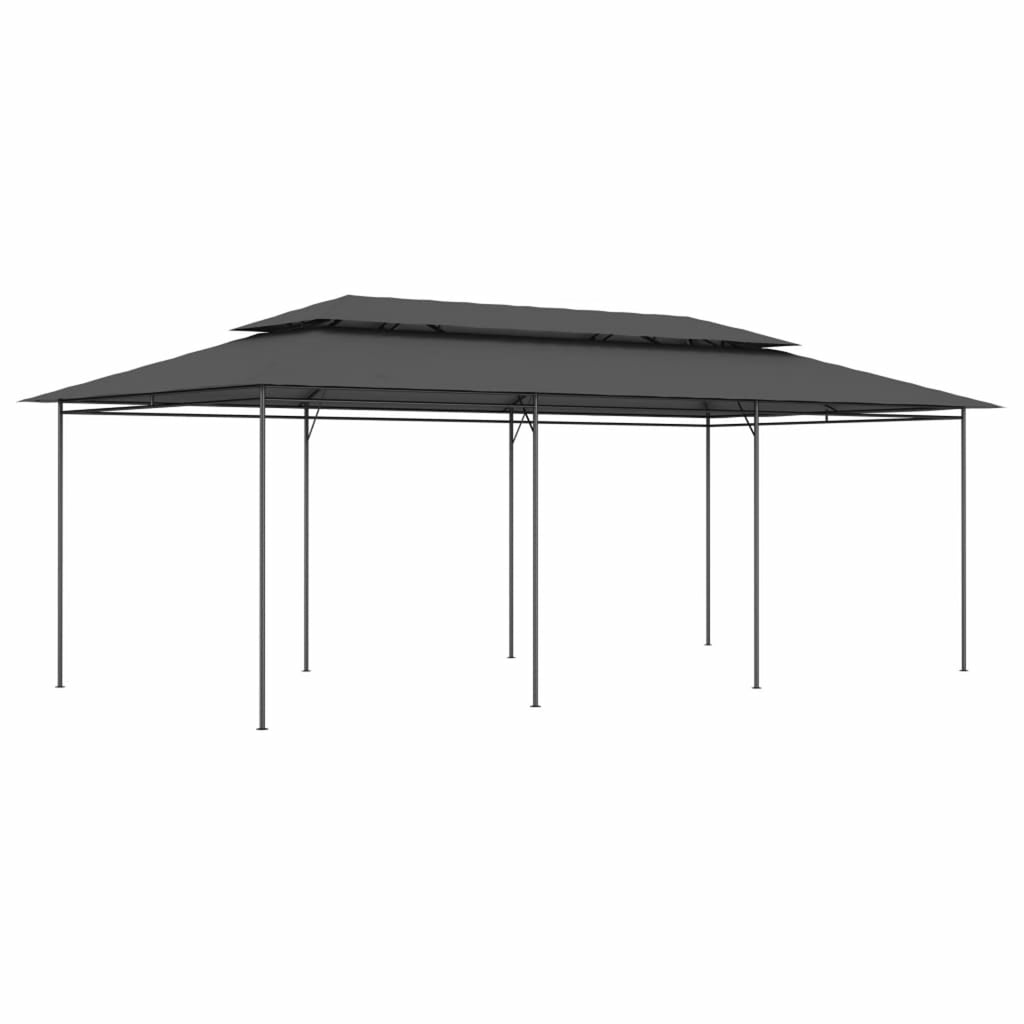 Party Tent Outdoor Gazebo Steel Frame Canopy Anthracite 236.2 x 117.3 x 106.3 Inches R809847