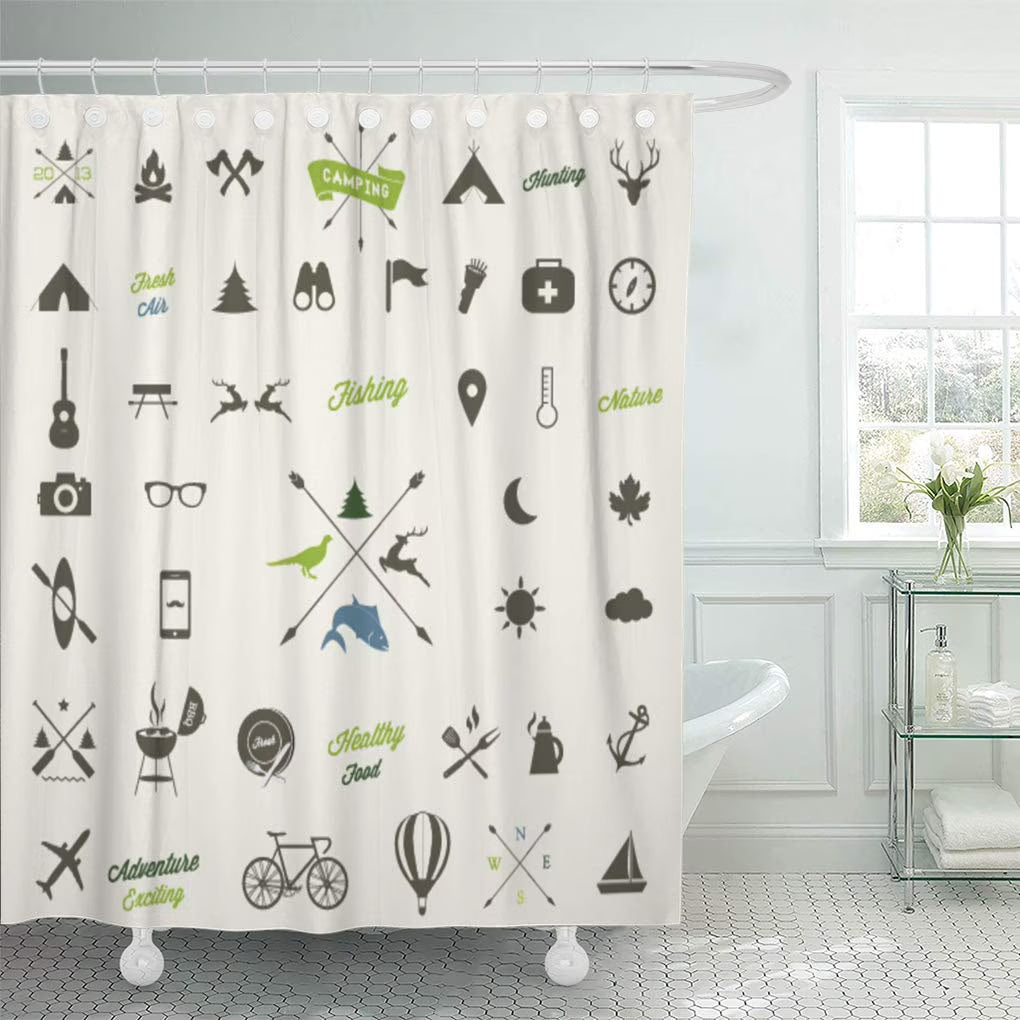 66x72 inch Camping Shower Curtain O4479