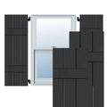 2-Pack 12-in W x 28-in H Black Wood Exterior Shutters R4294
