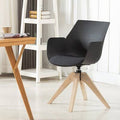 22x22 Swivel Armchair Dark Gray Faux Leather K4324