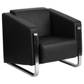 Black Leather Chair with Stainless Steel Frame I22831
