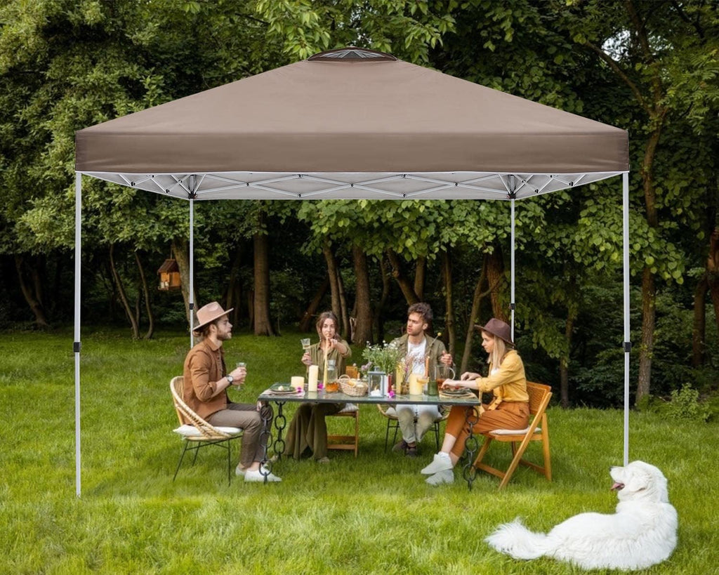 10X10FT Pop Up Canopy Tent with Wheeled Bag J817