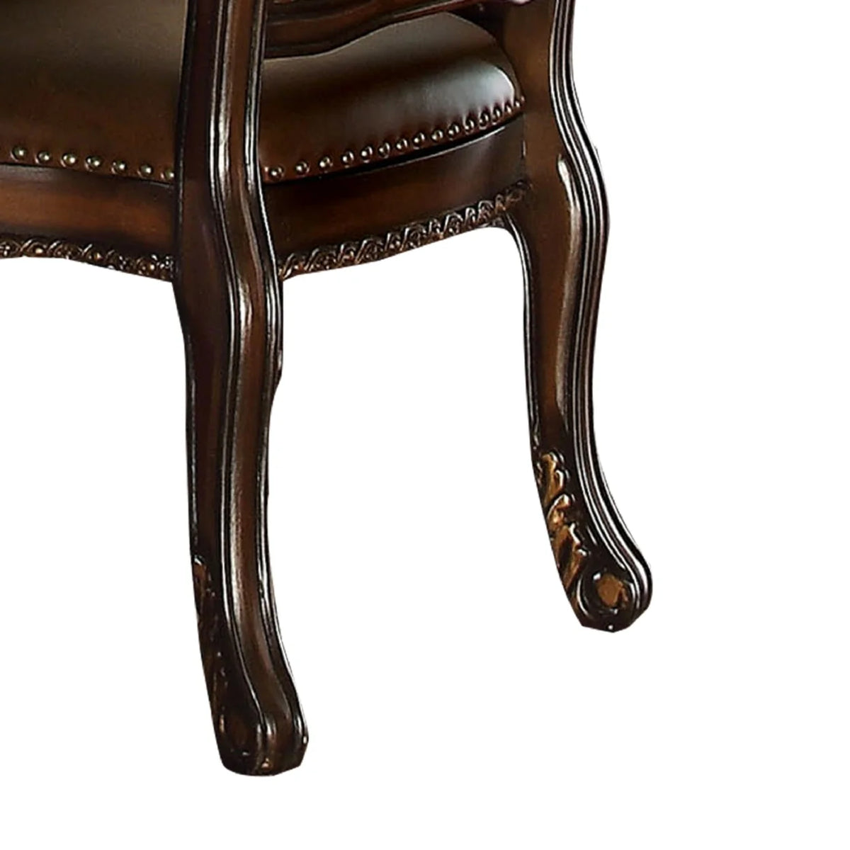 Brown Faux Leather Dining Side Chair Set of 2 J2733