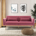 Pink Velvet Loveseat Sofa With Metal Feet M6969