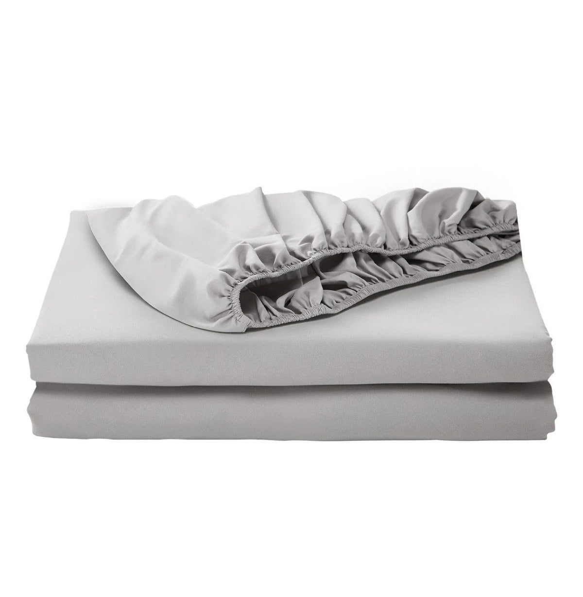 Twin XL Microfiber Fitted Sheet 2 Pack Light Gray U8521