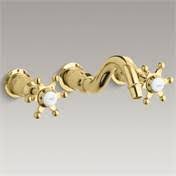 Polished Brass Wall Mount Bathroom Faucet Trim Y5102