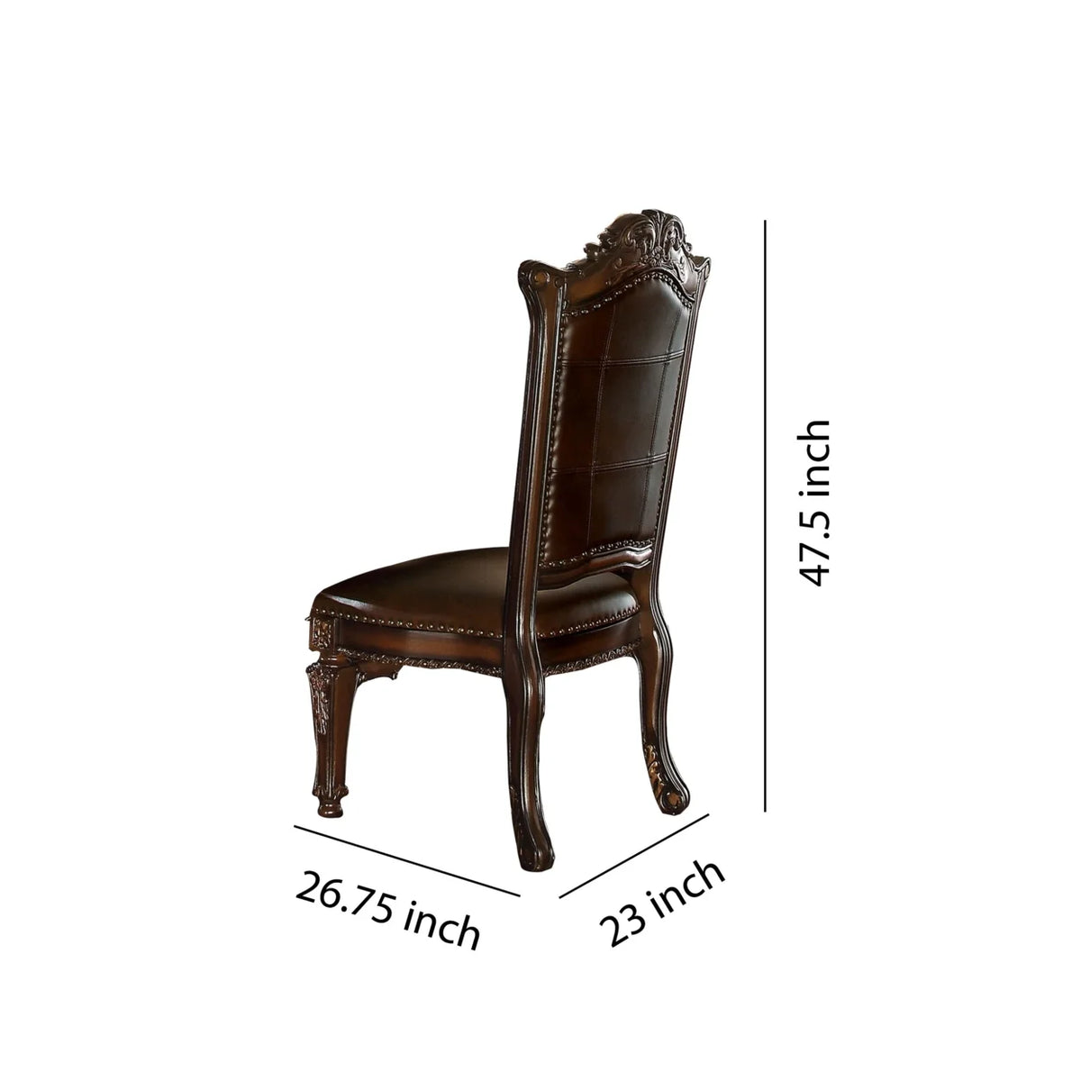 Brown Faux Leather Dining Side Chair Set of 2 J2733