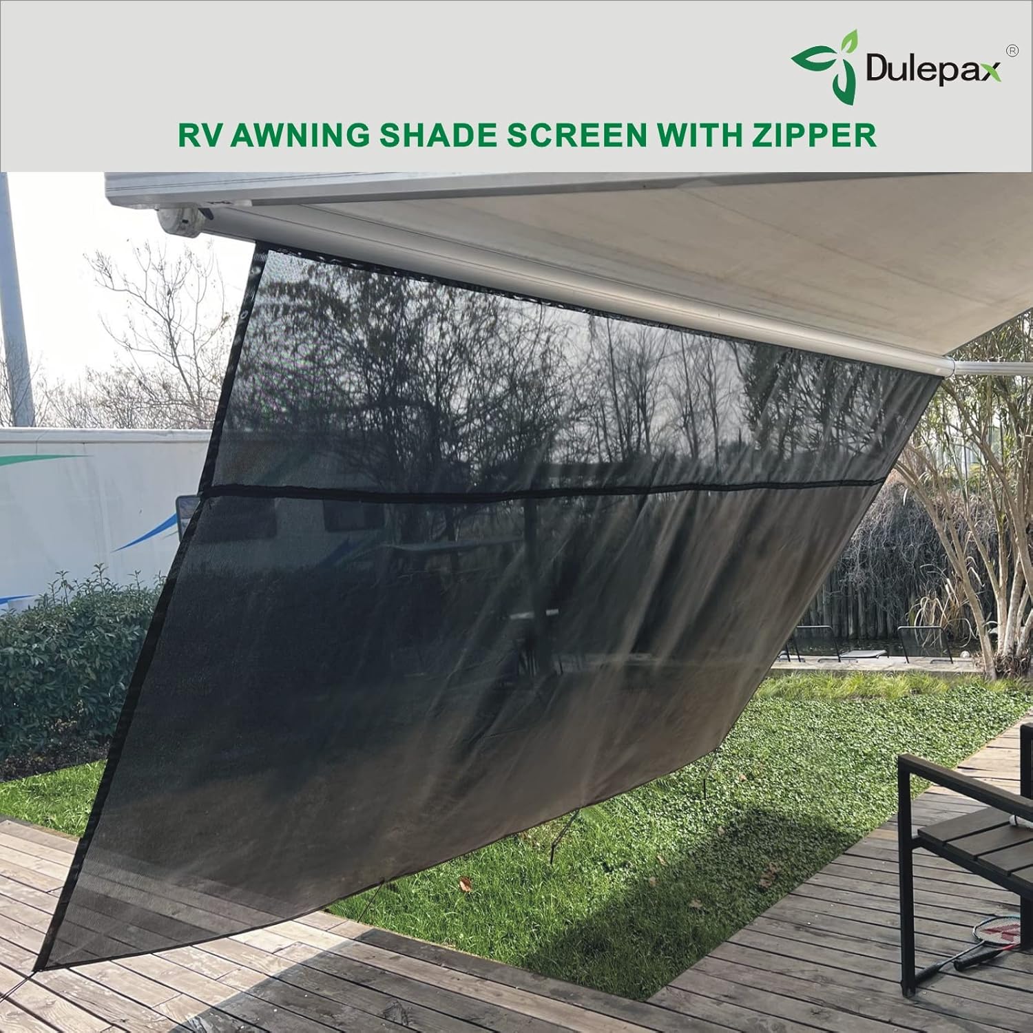 RV Awning Shade Screen with Zipper 8'X20'3'' Q944