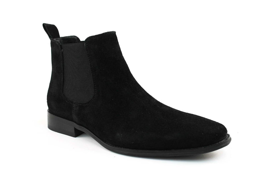 Black Suede Chelsea Ankle Boots V8999
