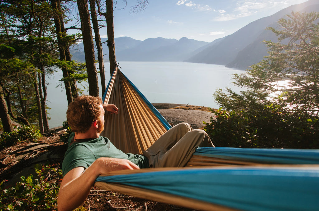 Double Camping Hammock with Straps & Steel Carabiners U867