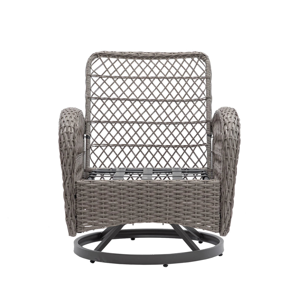 3 Pc Outdoor Swivel Rocker Patio Chairs - Blue M545