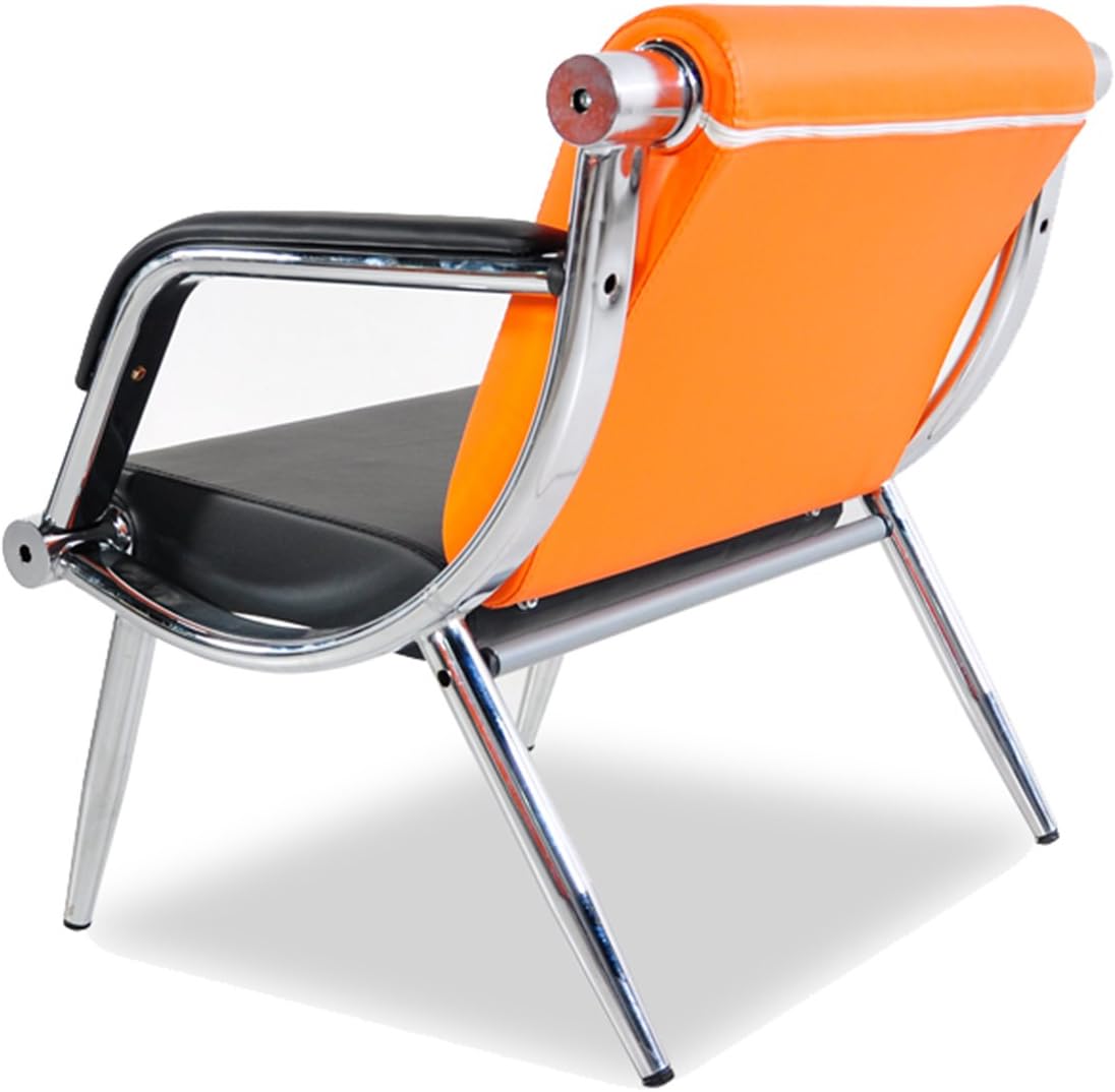 Orange And Black PU Leather Reception Chair V47460