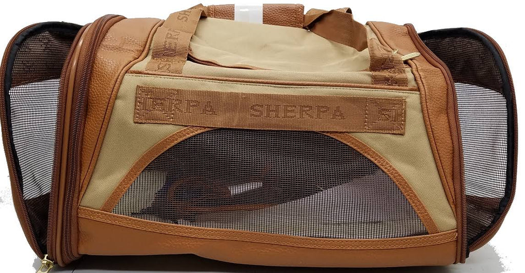 Sherpa Pet Carrier Medium Tan with Sand Trim O896