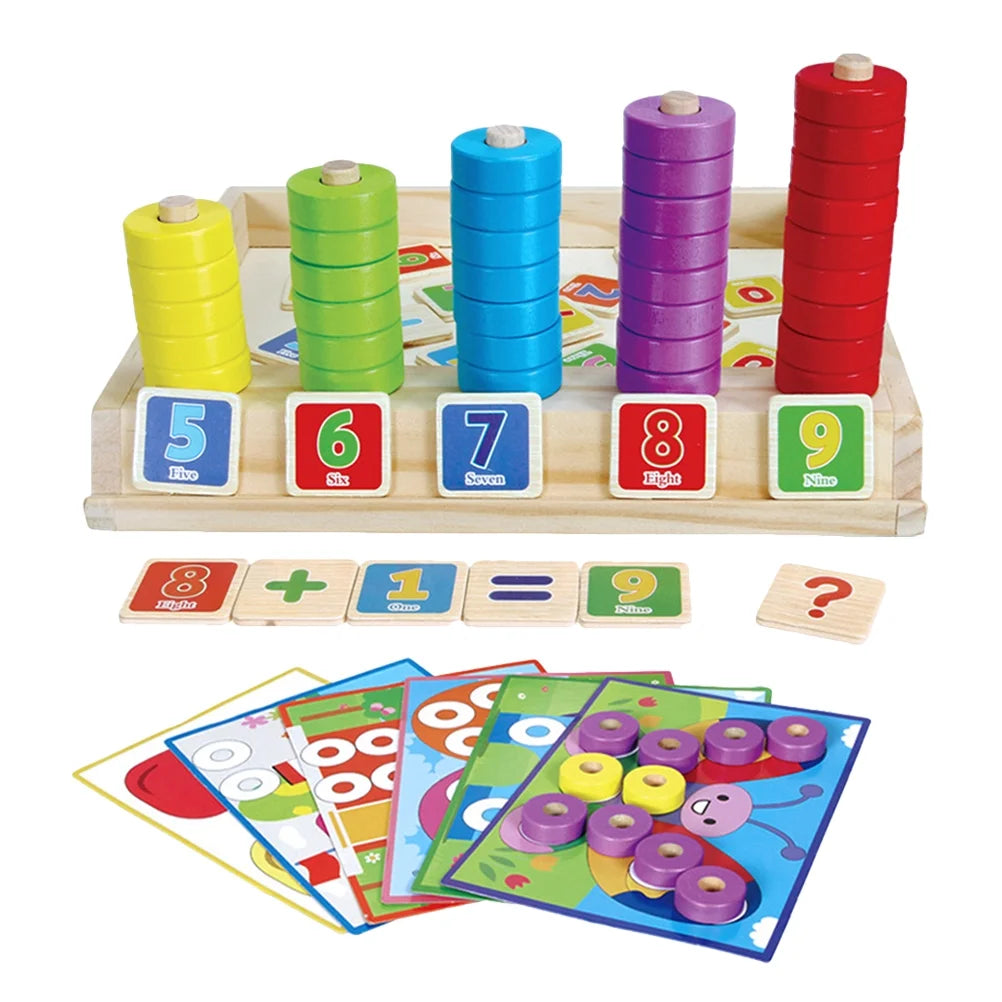Wooden Math Puzzle Building Blocks Toy D184425