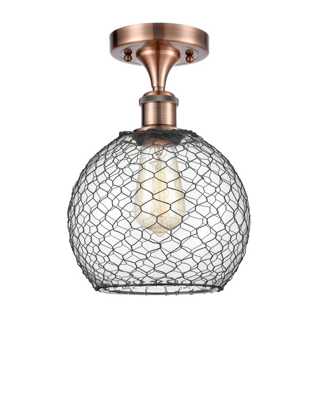 Farmhouse Chicken Wire 1 Light Semi-Flush Mount M61463