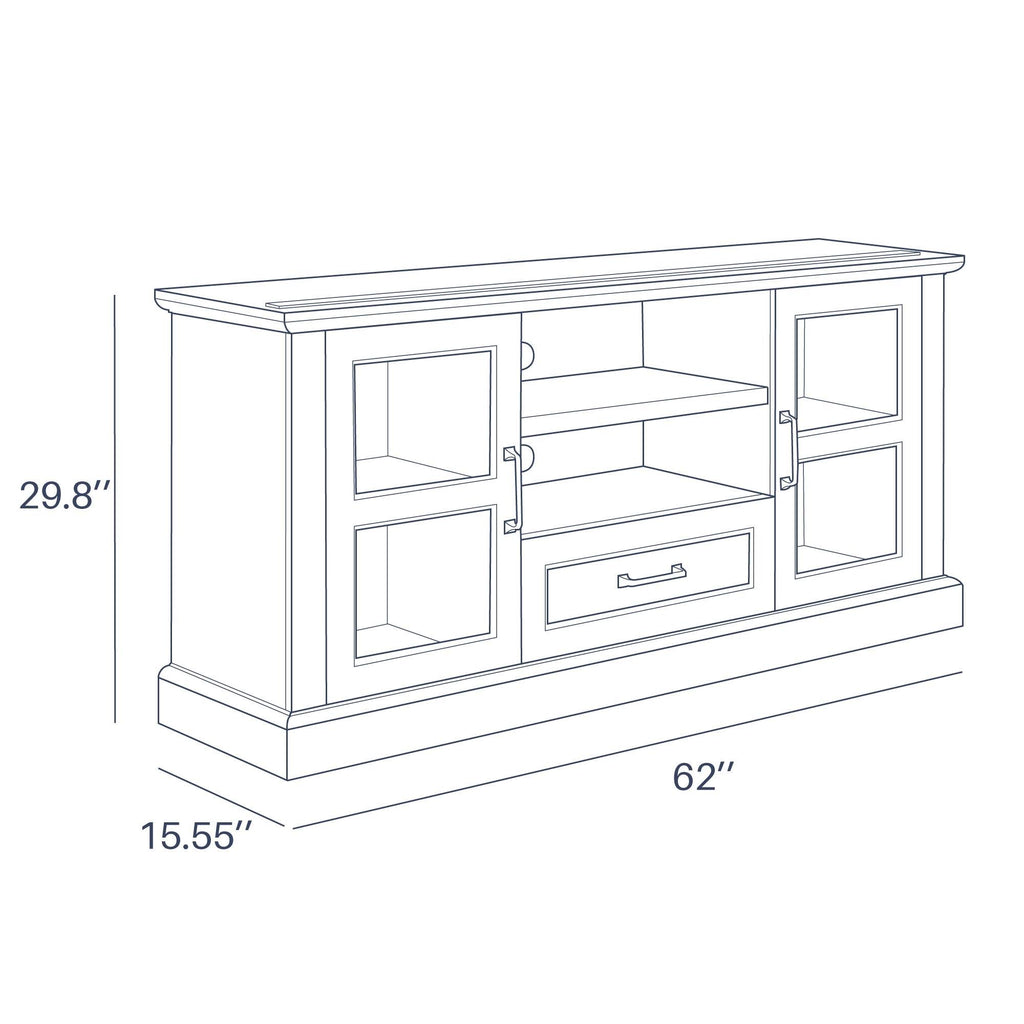 Grey Wash TV Stand with Drawer and Shelves I176246