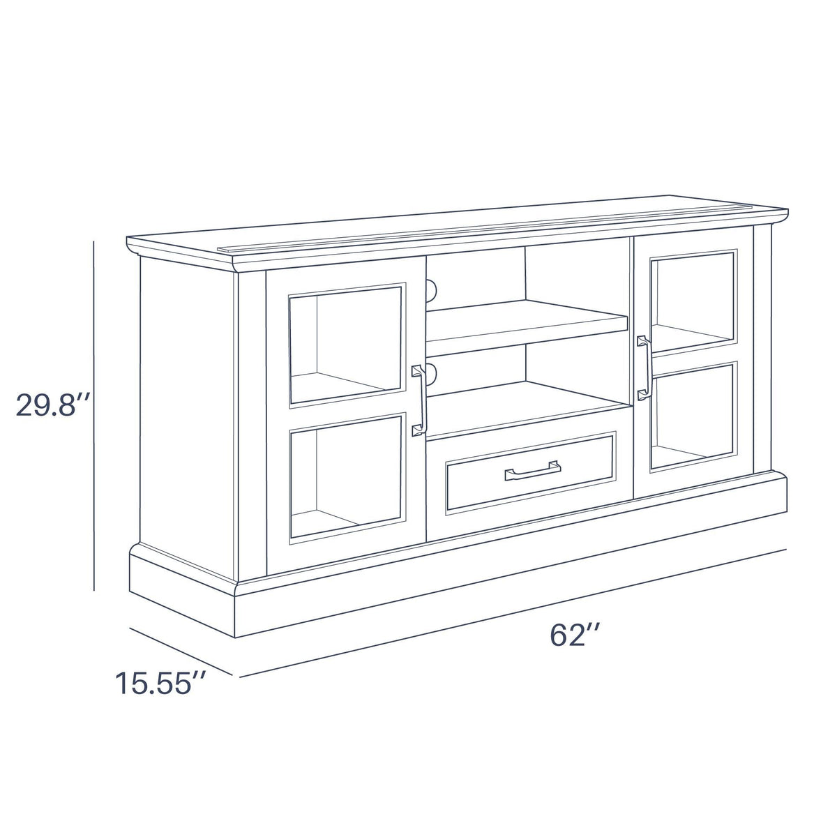 Grey Wash TV Stand with Drawer and Shelves I176246