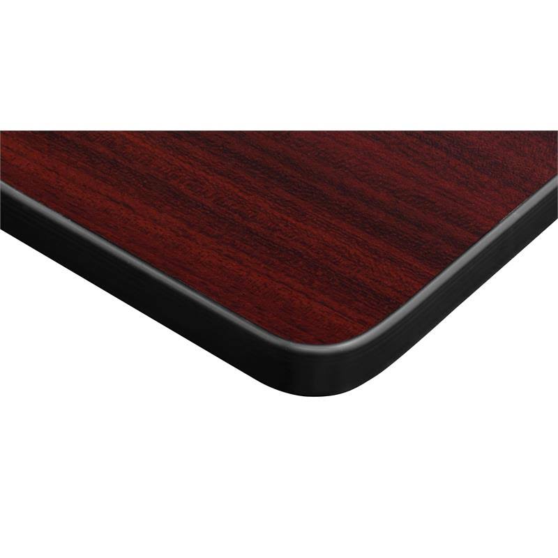 Mahogany Flip Top Mobile Training Table with 2 Stack Chairs X4238
