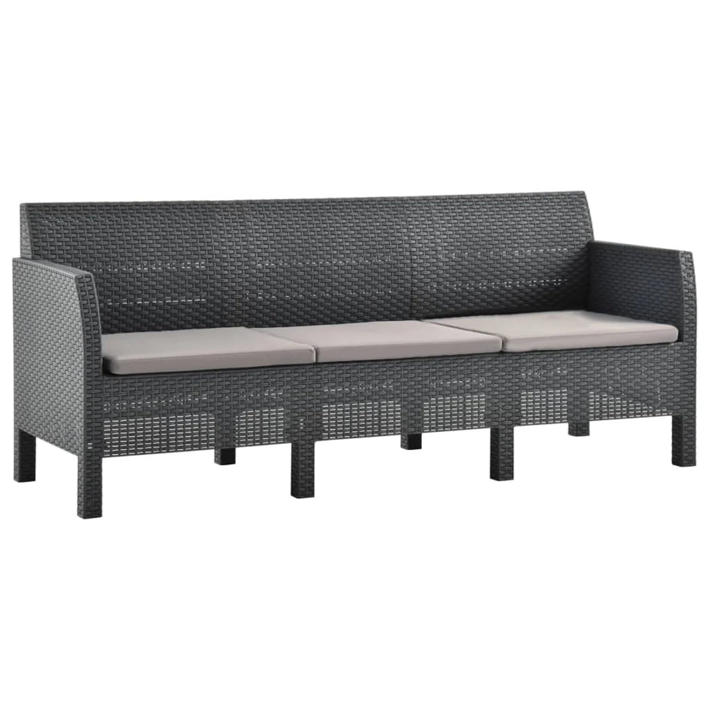 4 Piece Polypropylene Patio Lounge Set with Cushion D901