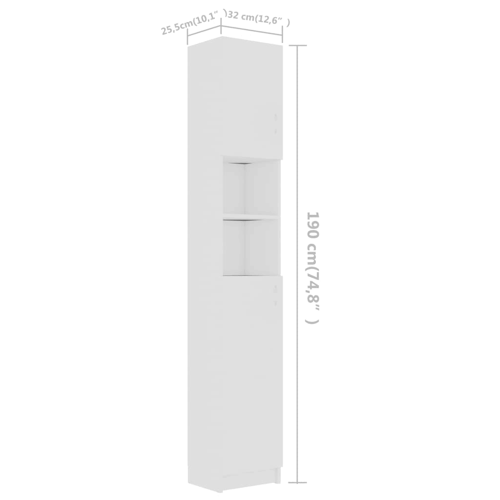 White Bathroom Cabinet Chipboard C2968